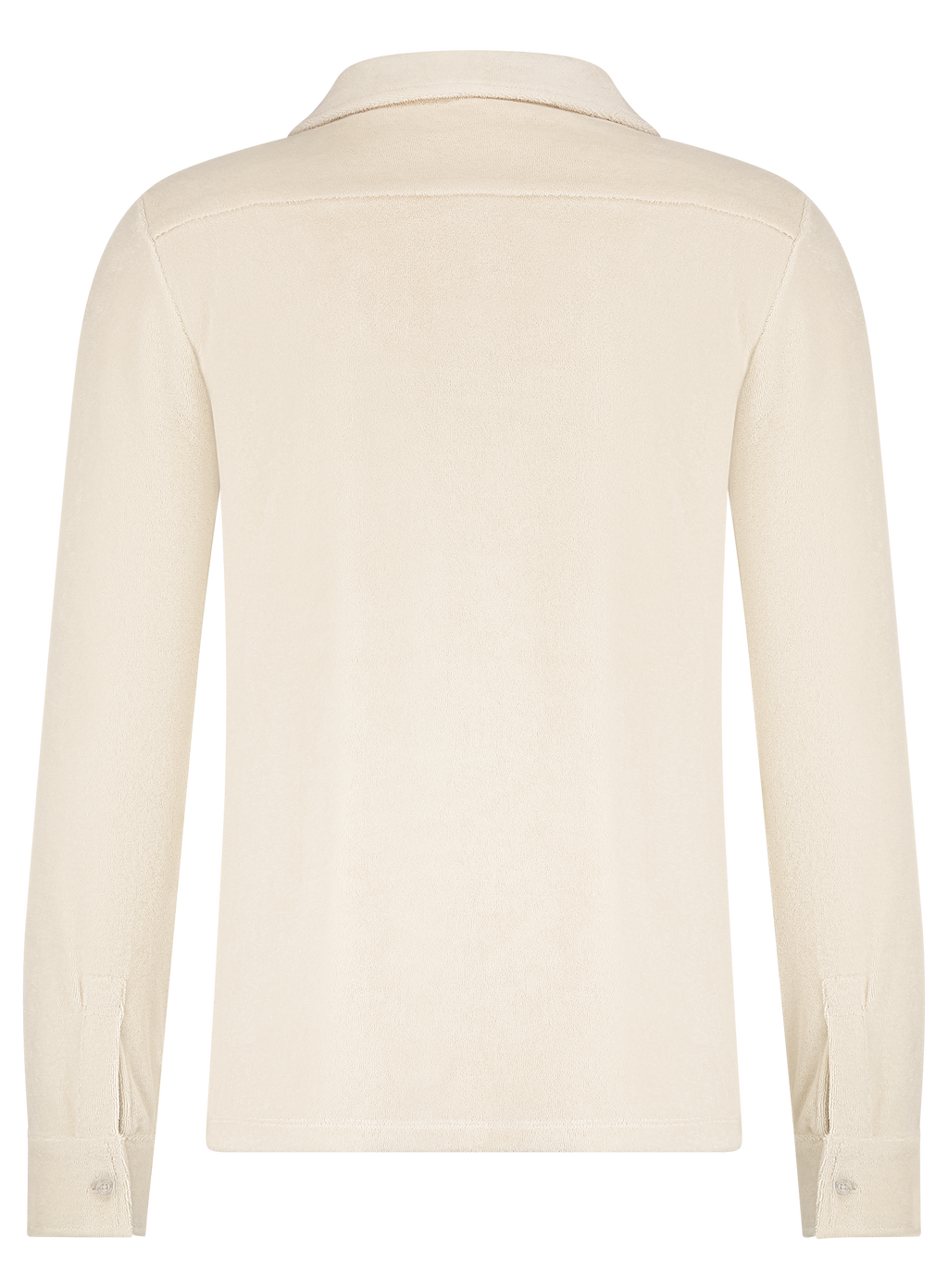 Terry badstof polo met lange mouwen | Beige