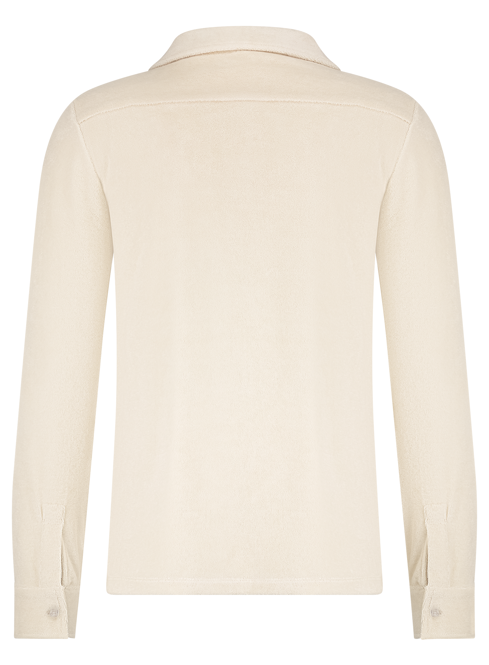 Terry badstof polo met lange mouwen | Beige