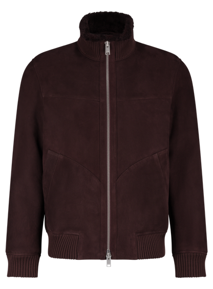 AREK shearling jack van suède | DARK BORDEAUX