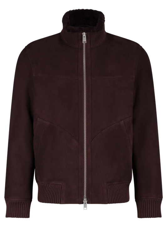 AREK shearling jack van suède | DARK BORDEAUX