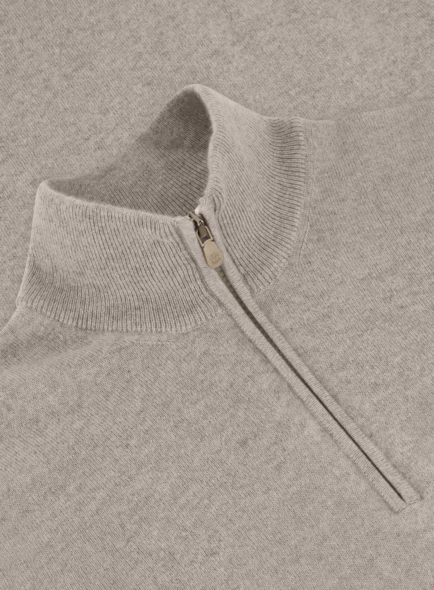 Half-zip trui van cashmere | Taupe