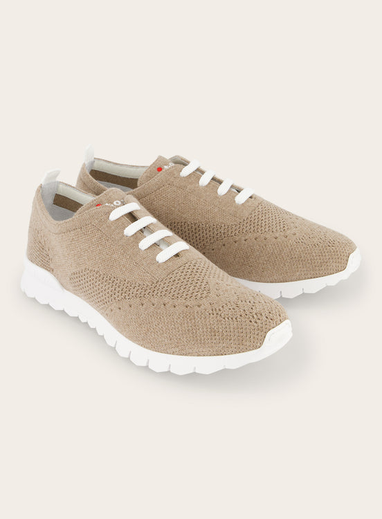 Knitted sneakers van cashmere | Beige