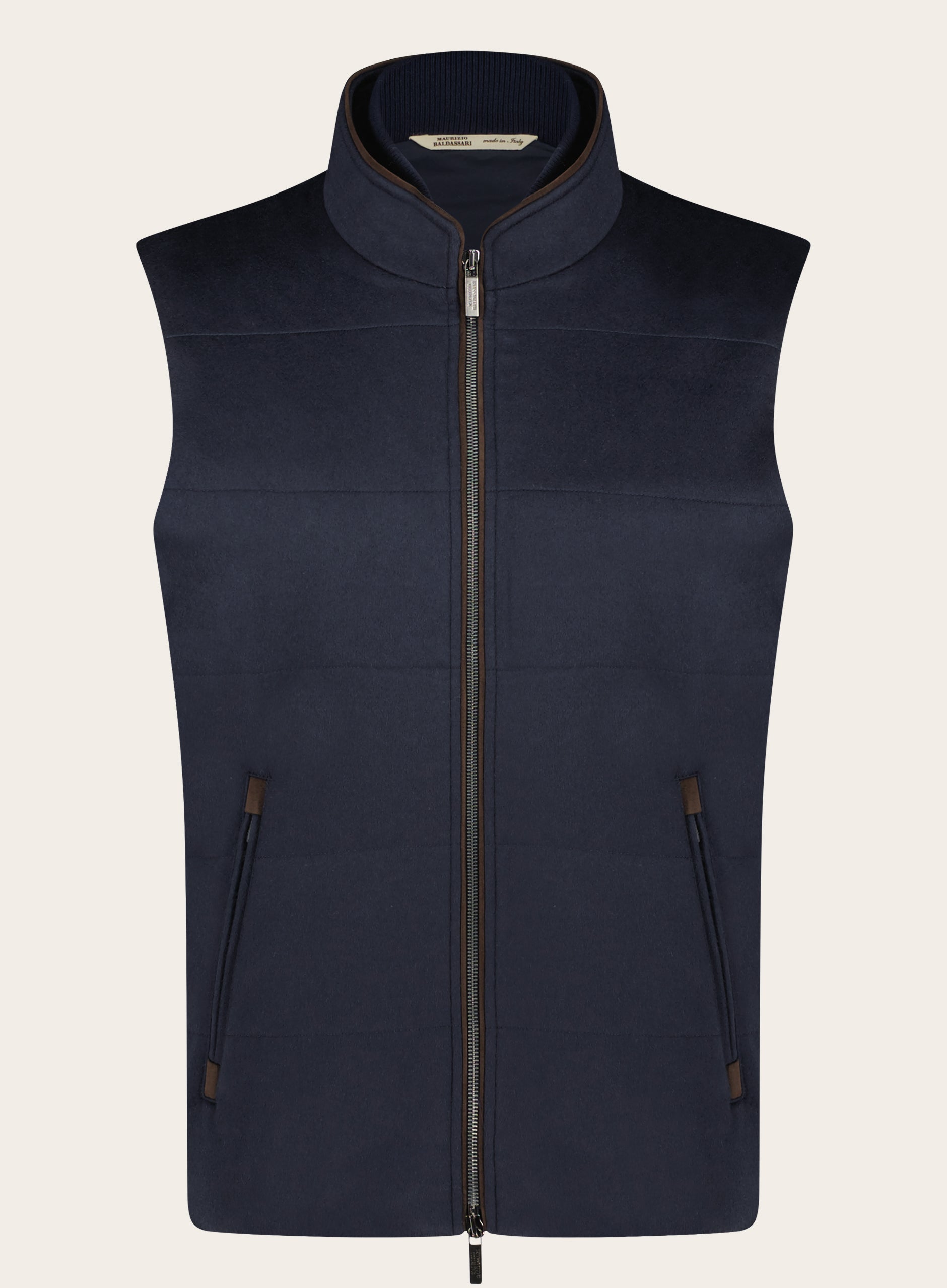 Slim-fit bodywarmer van wol | BLUE NAVY