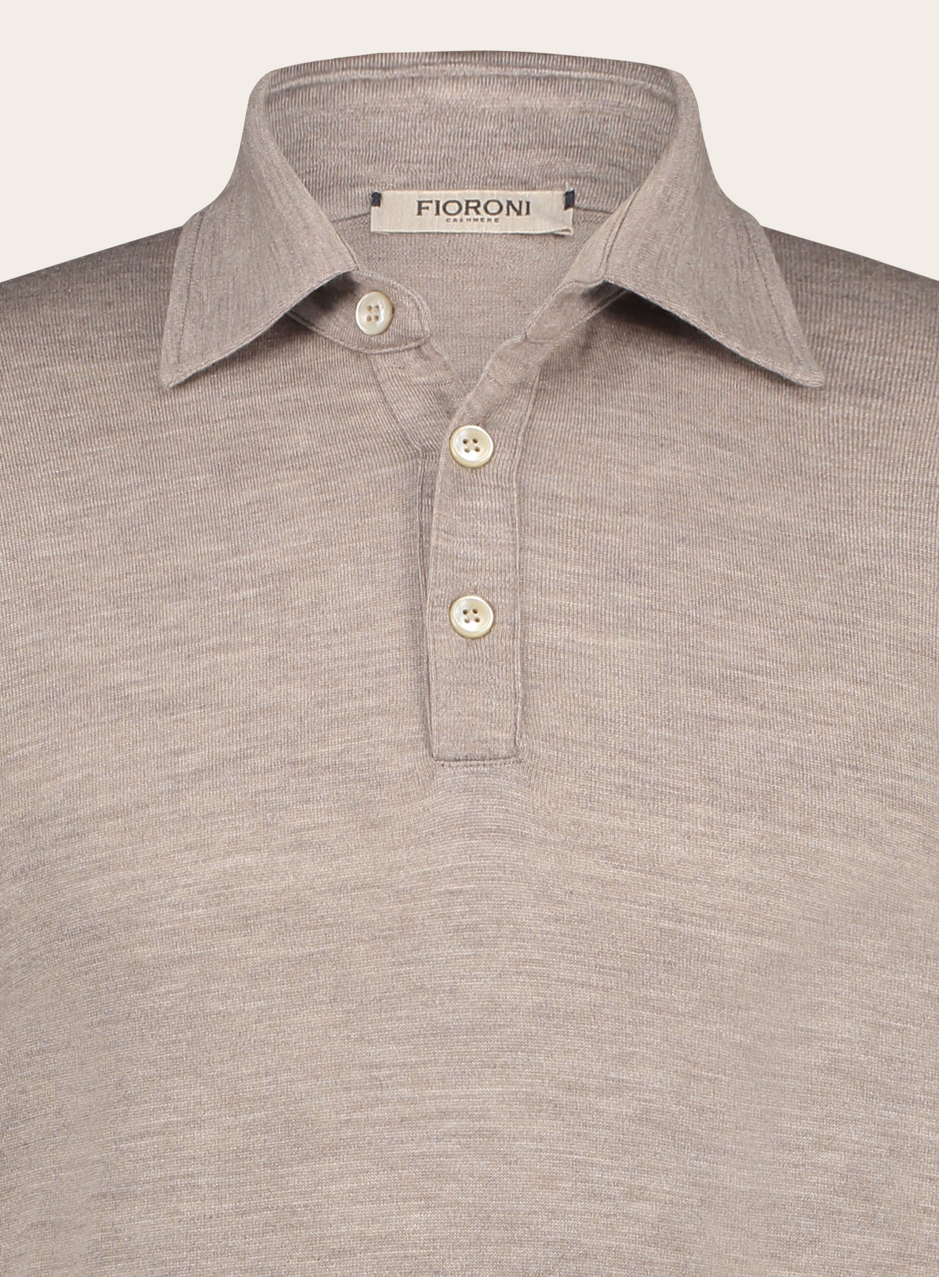 Slim-fit polo shirt van cashmere | TAUPE