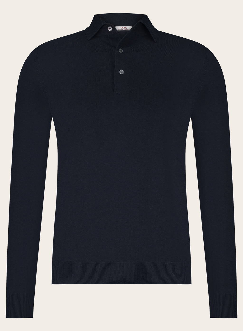 Poloshirt met lange mouwen van katoen | BLUE NAVY