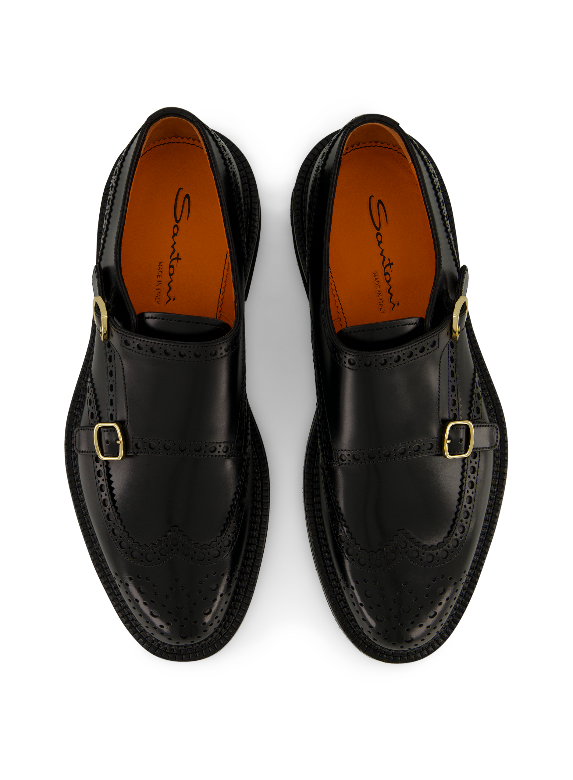 Dubbele gesp brogue-schoen | Zwart