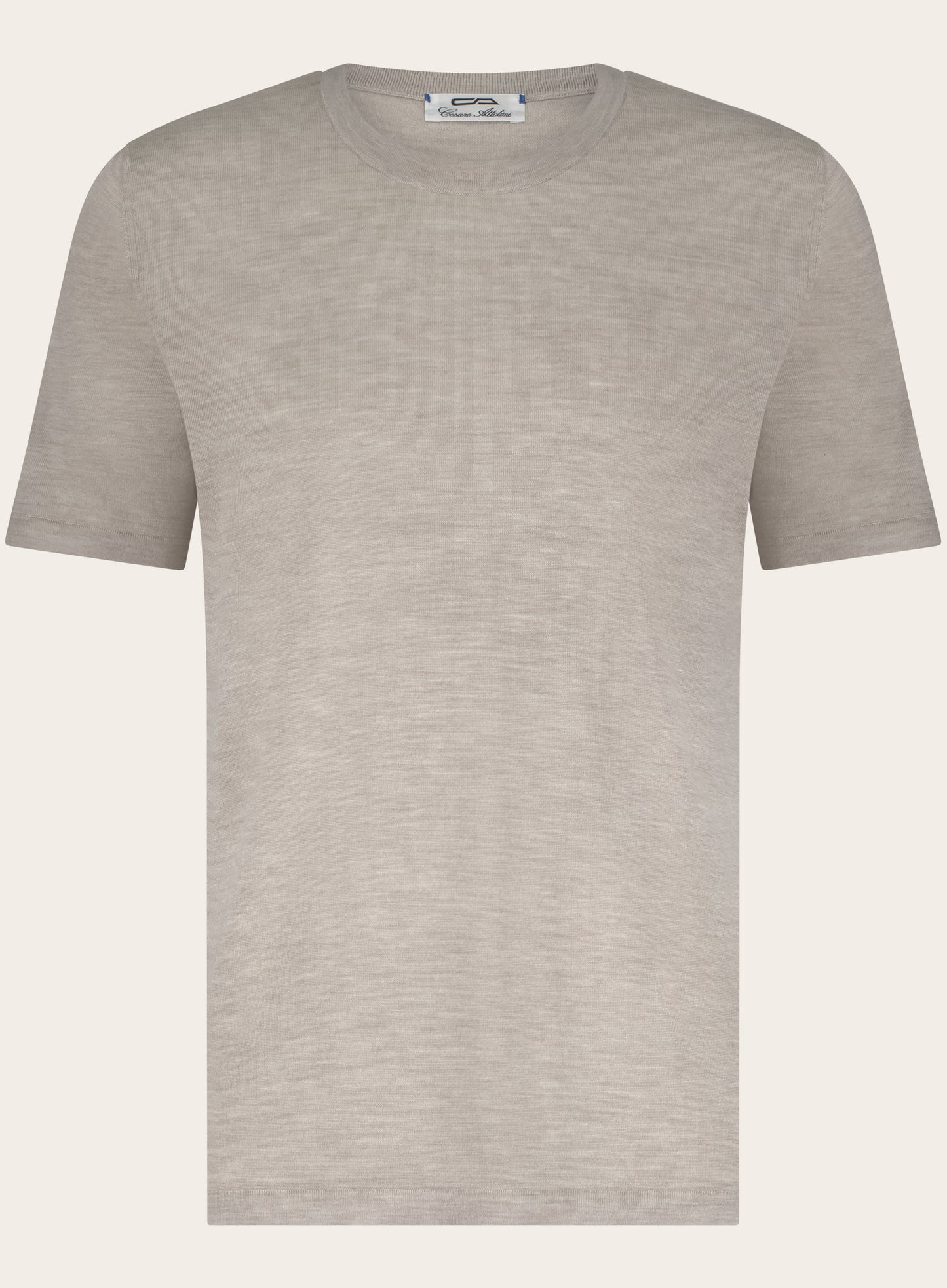 T-shirt van cashmere en zijde | Beige