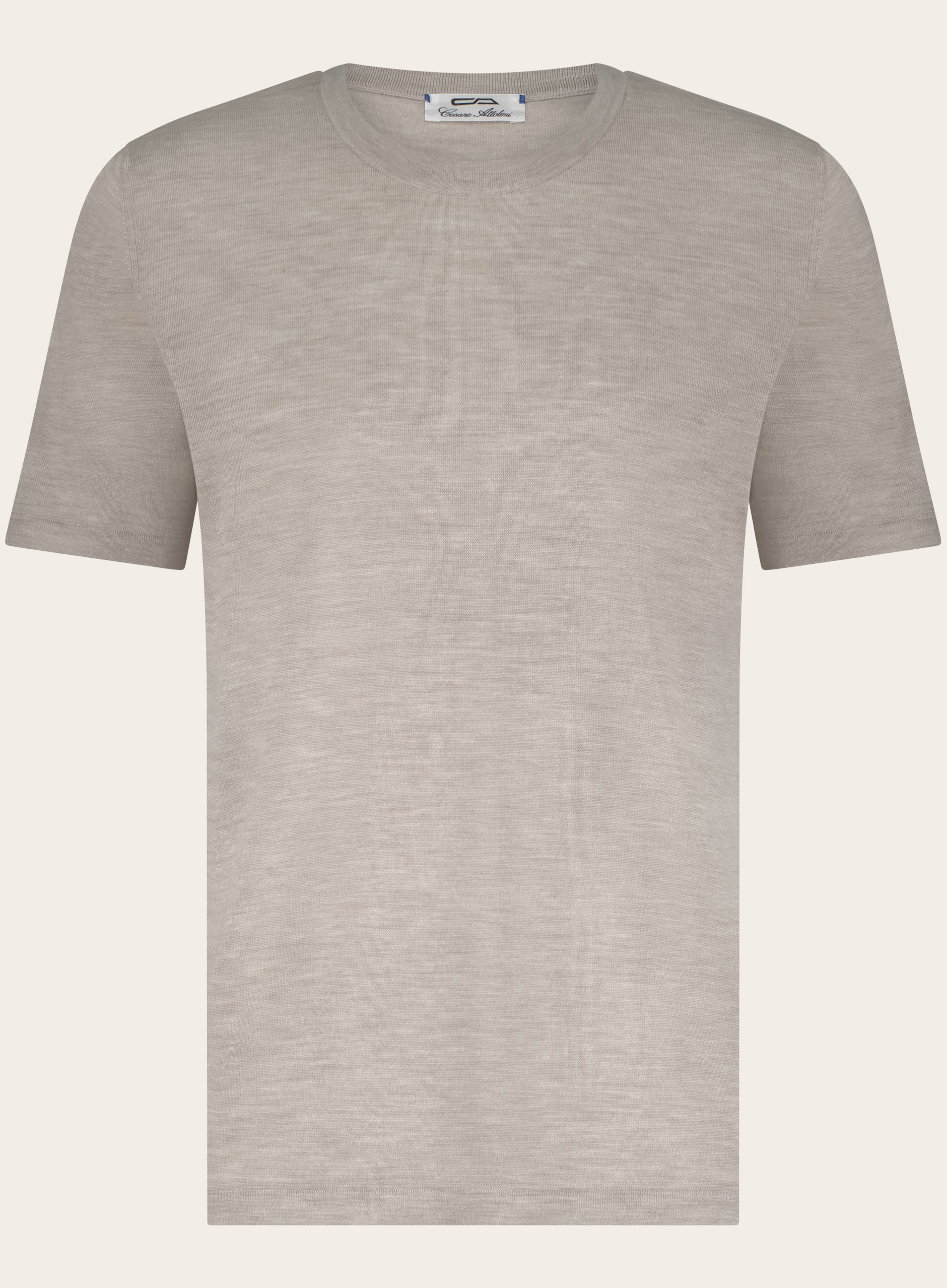 T-shirt van cashmere en zijde | Beige