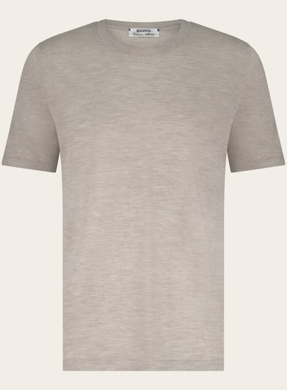 T-shirt van cashmere en zijde | Beige