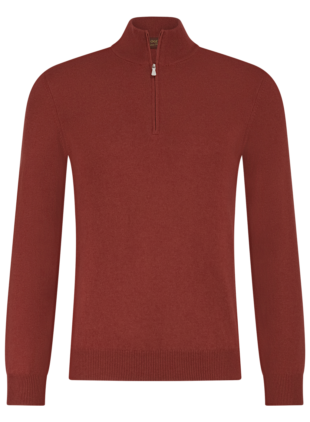 Half-zip trui van wol | Roest