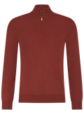 Half-zip trui van wol | Roest