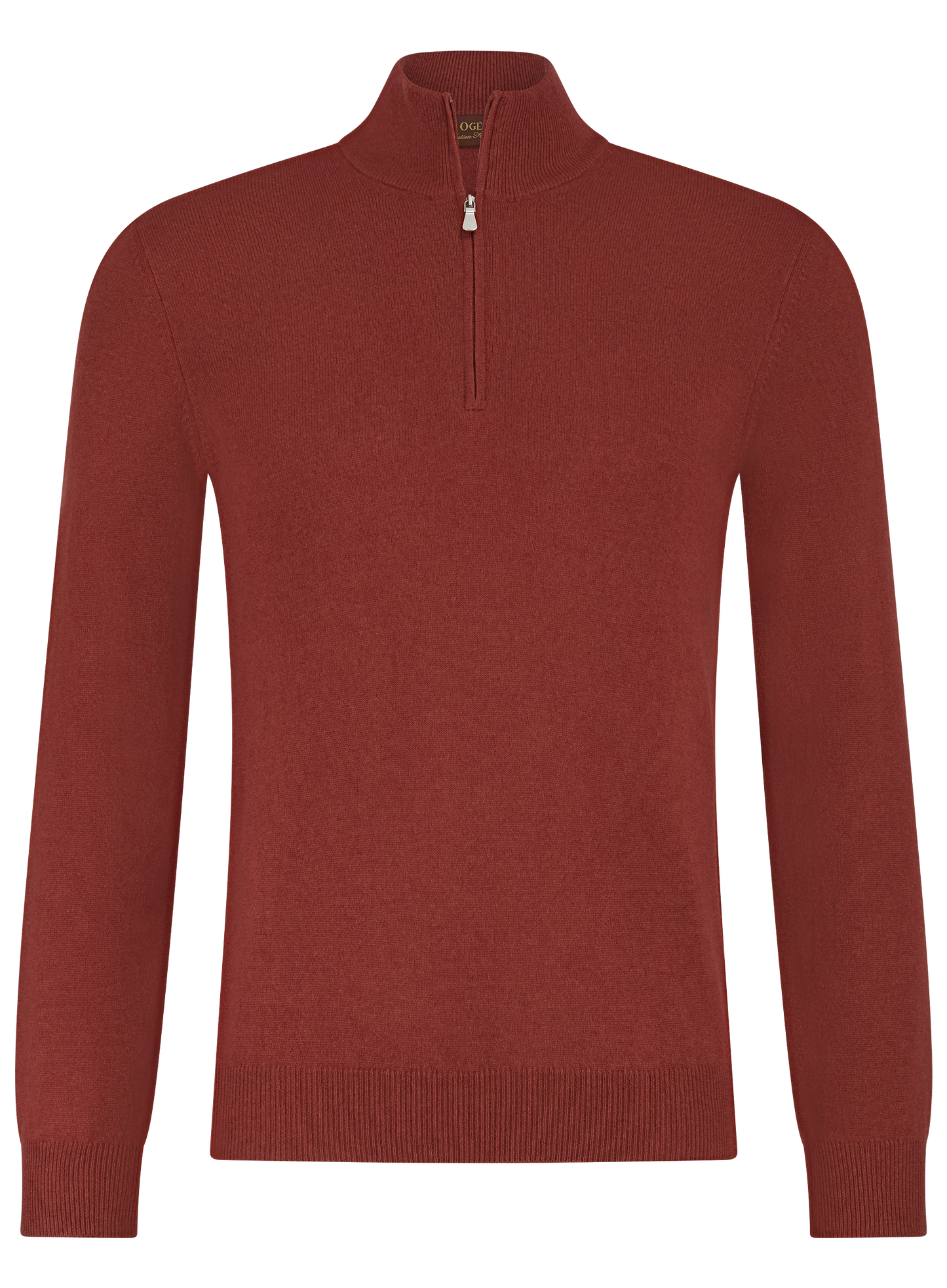 Half-zip trui van wol | Roest