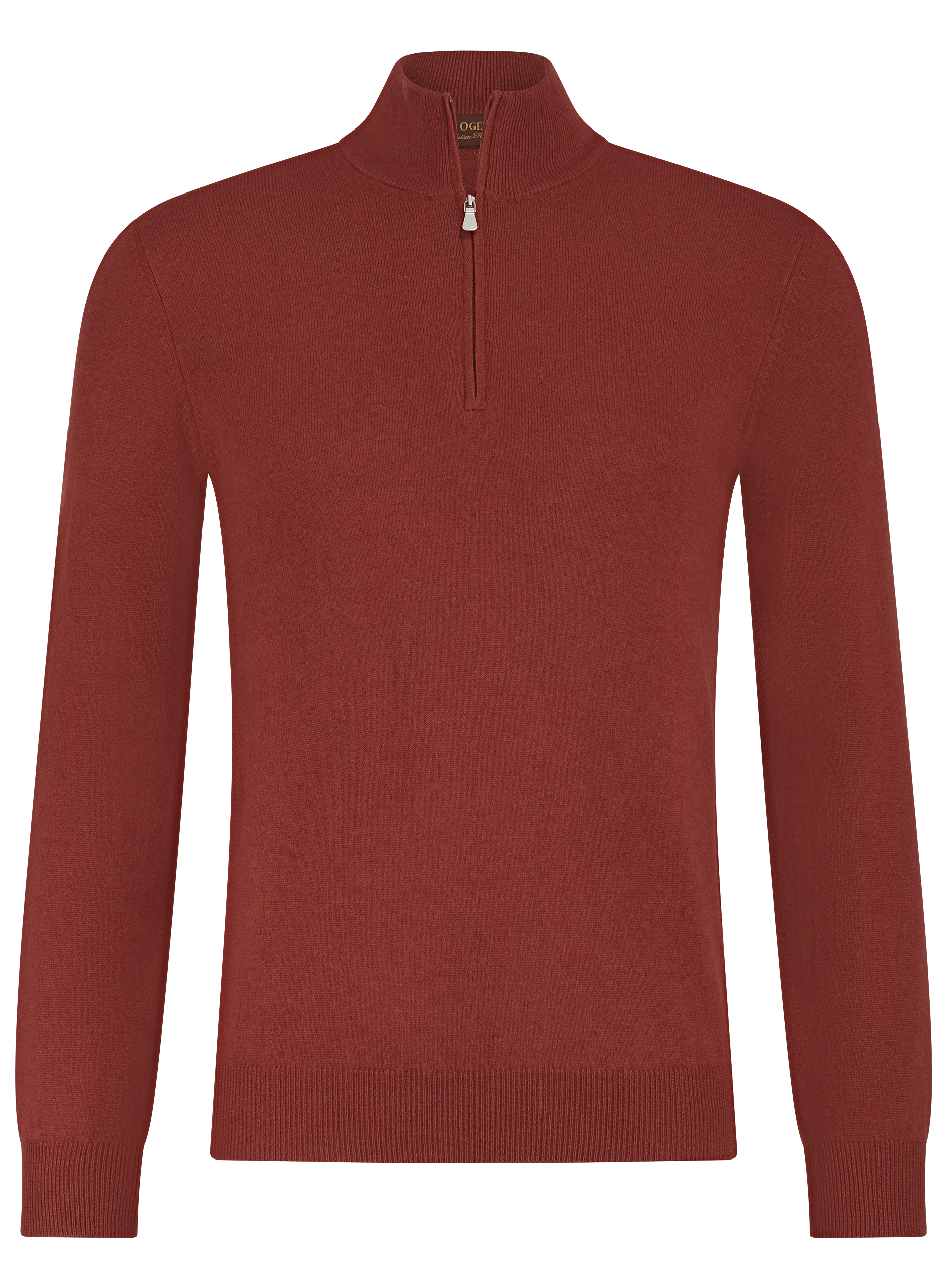 Half-zip trui van wol | Roest