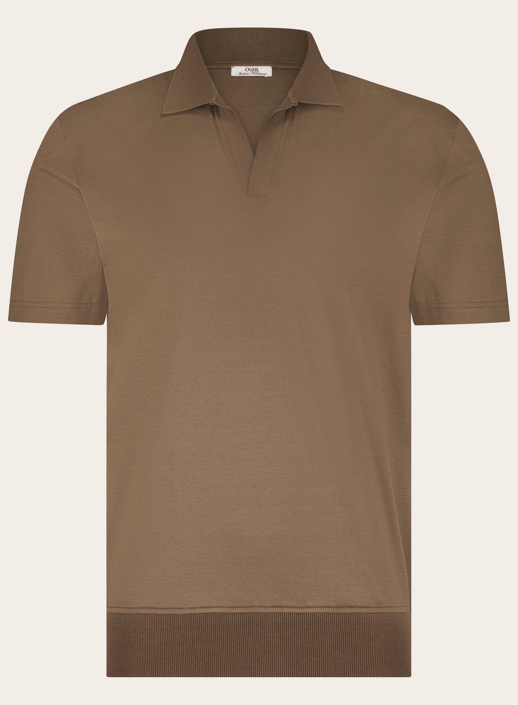 Buttonless polo van katoen | Camel