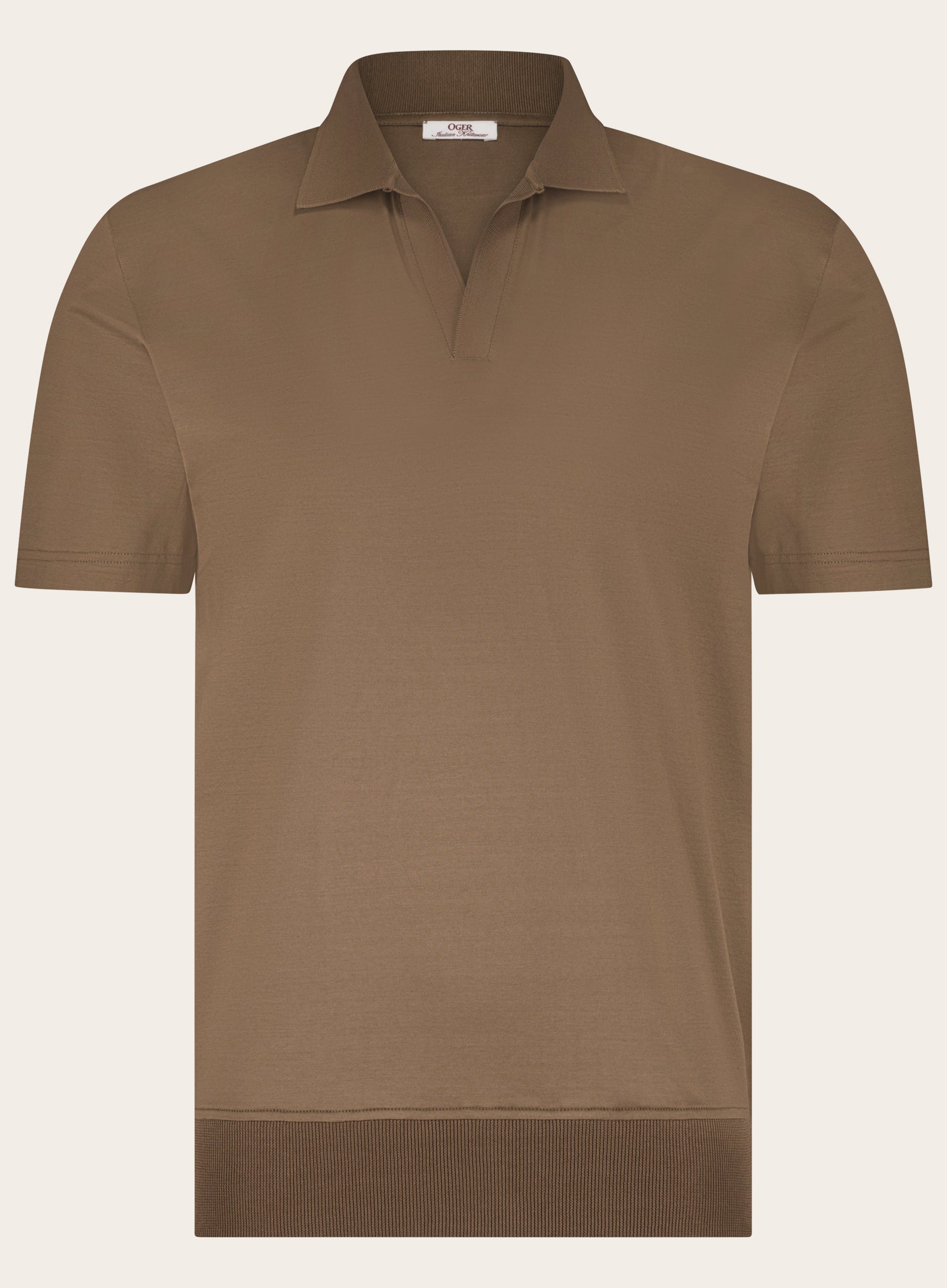 Buttonless polo van katoen | Camel
