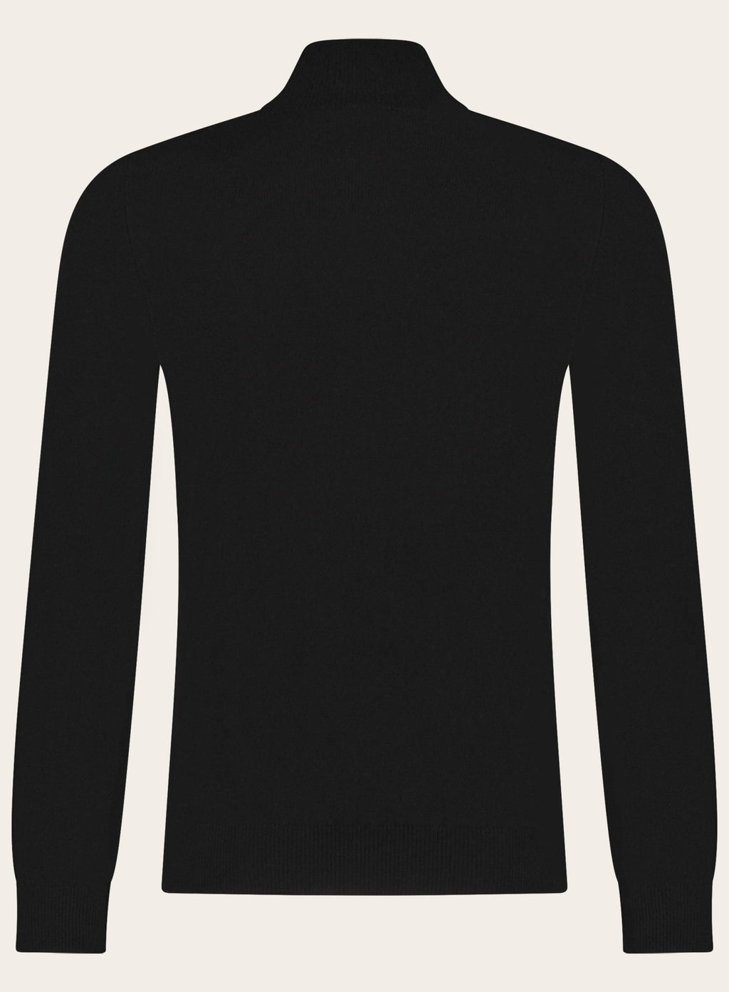 Half-zip van wol en cashmere | Zwart