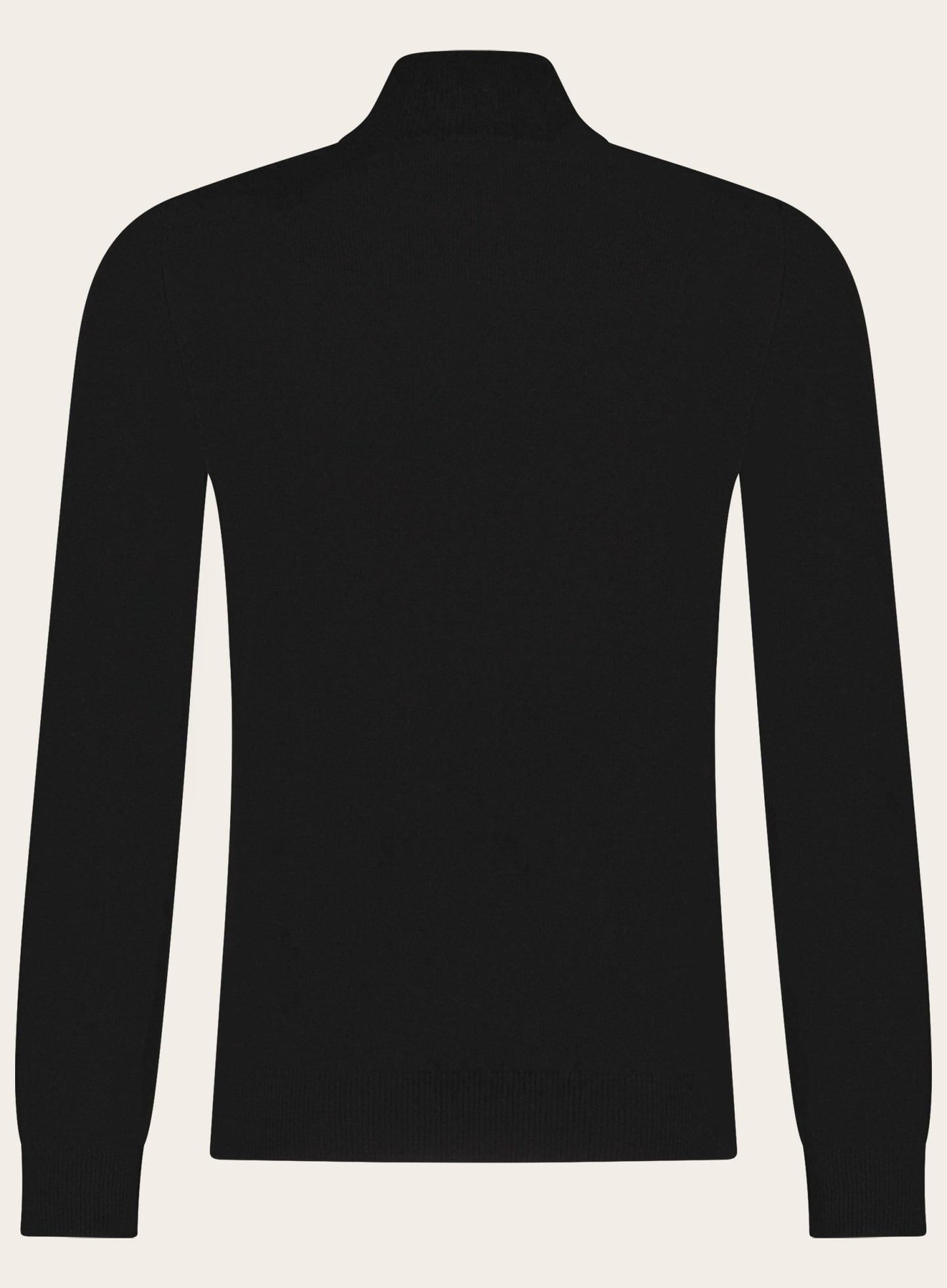 Half-zip van wol en cashmere | Zwart