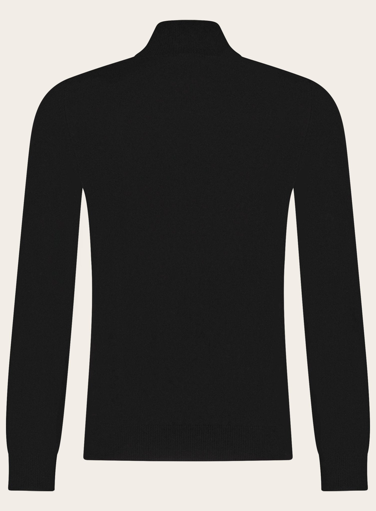 Half-zip van wol en cashmere | Zwart
