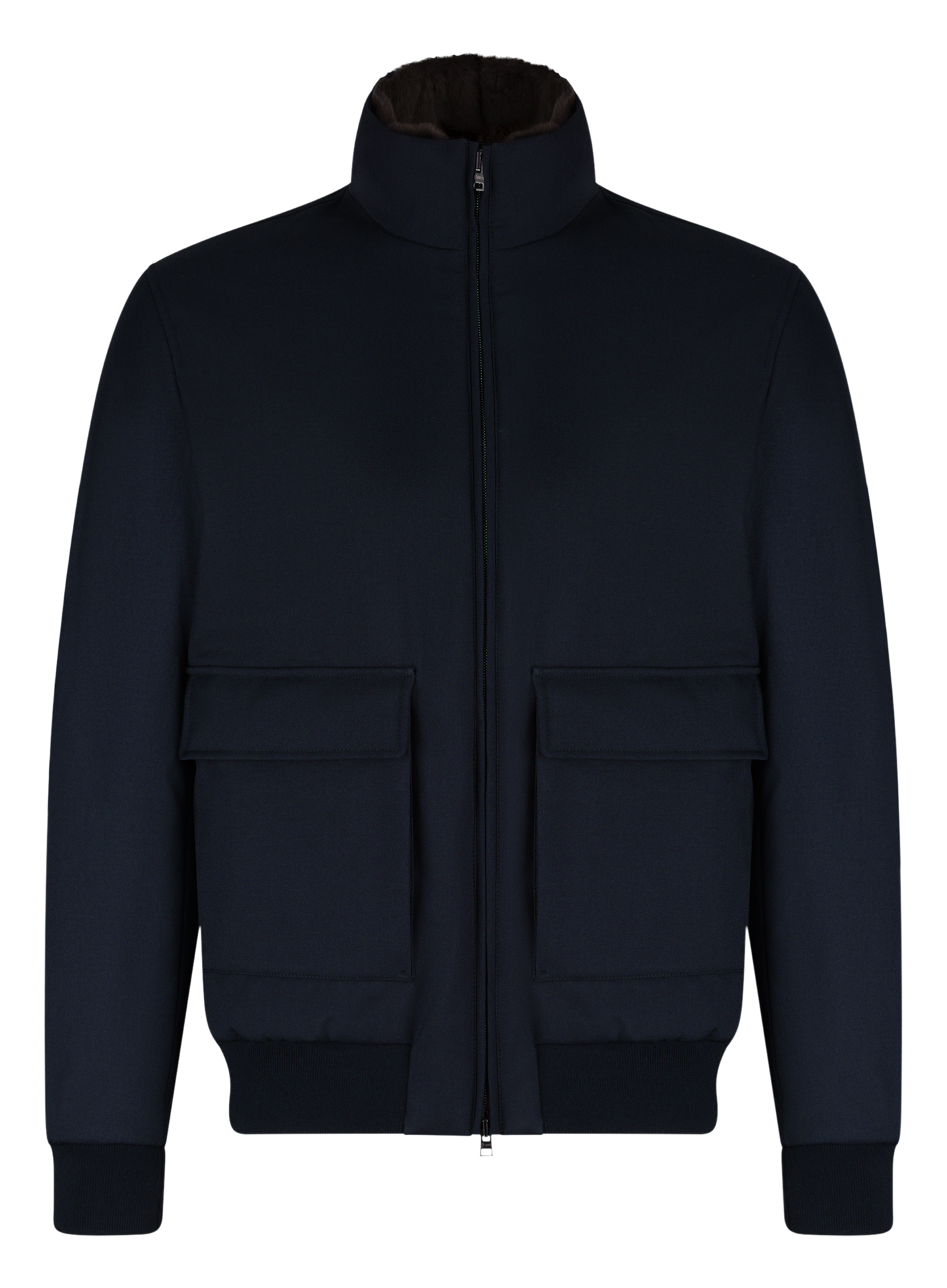 Bomberjack met opstaande kraag | D.blauw