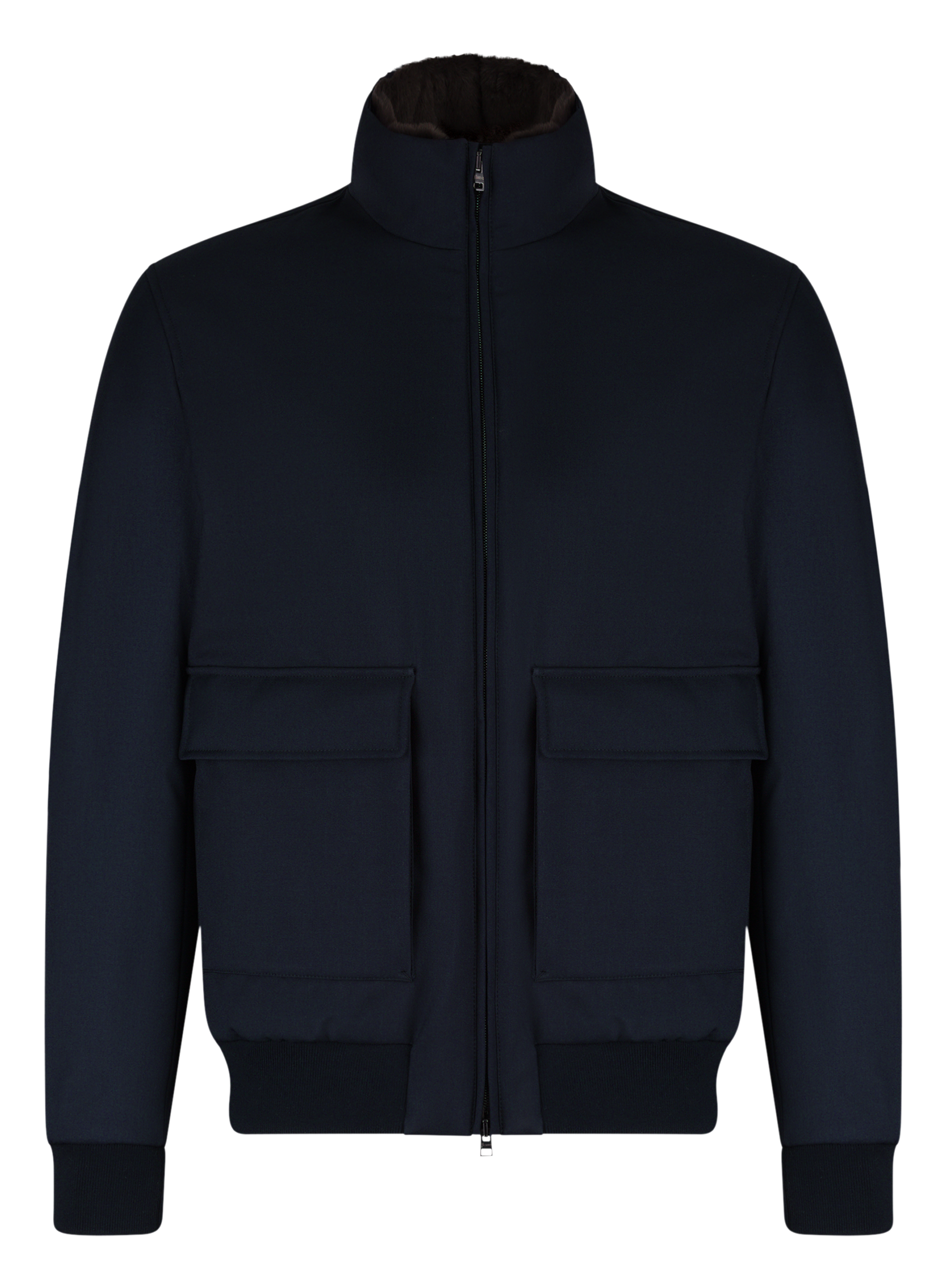 Bomberjack met opstaande kraag | D.blauw