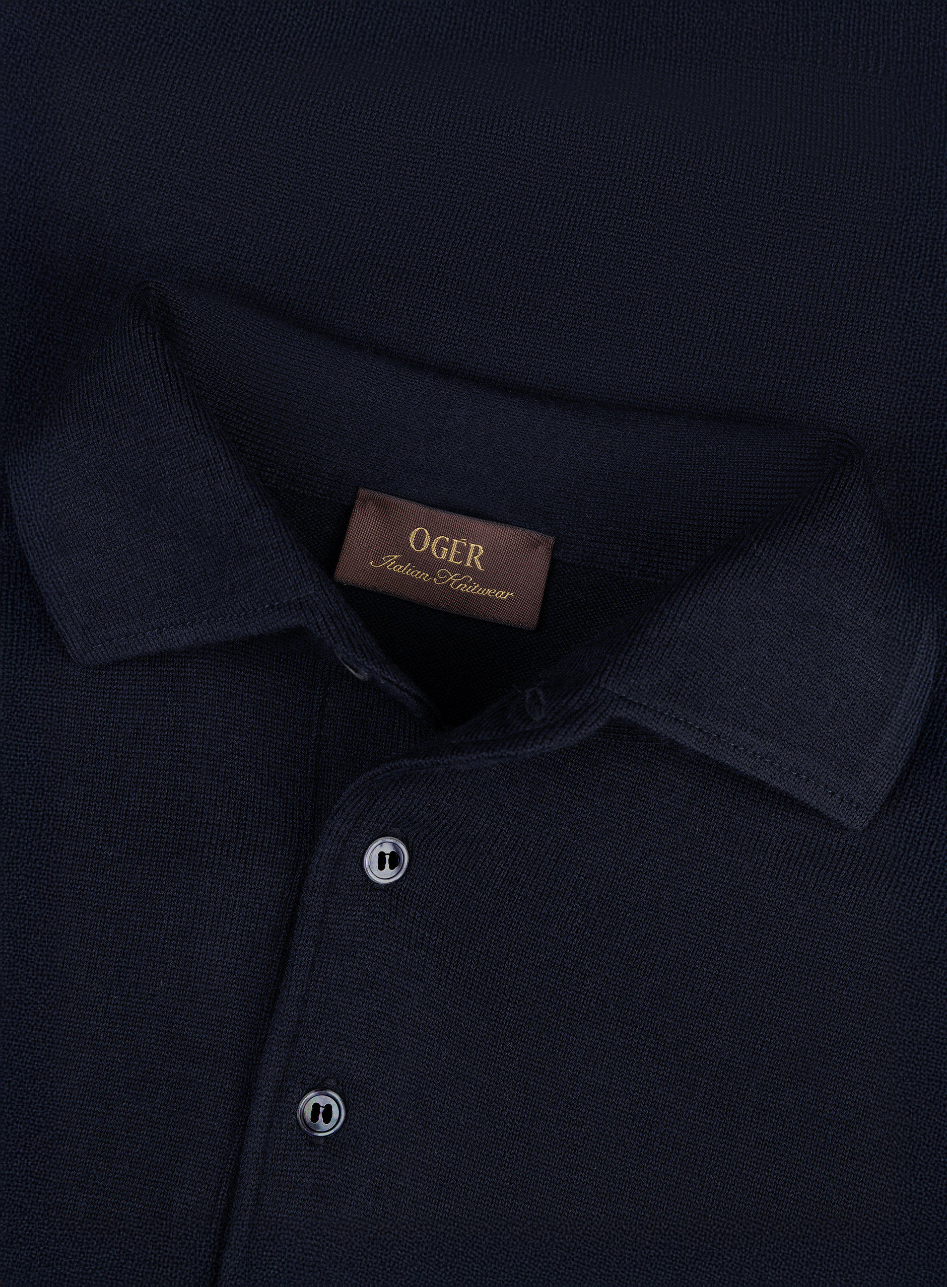 Lange mouwen polo van virgin wol | FULL_WIDTH | BLUE NAVY