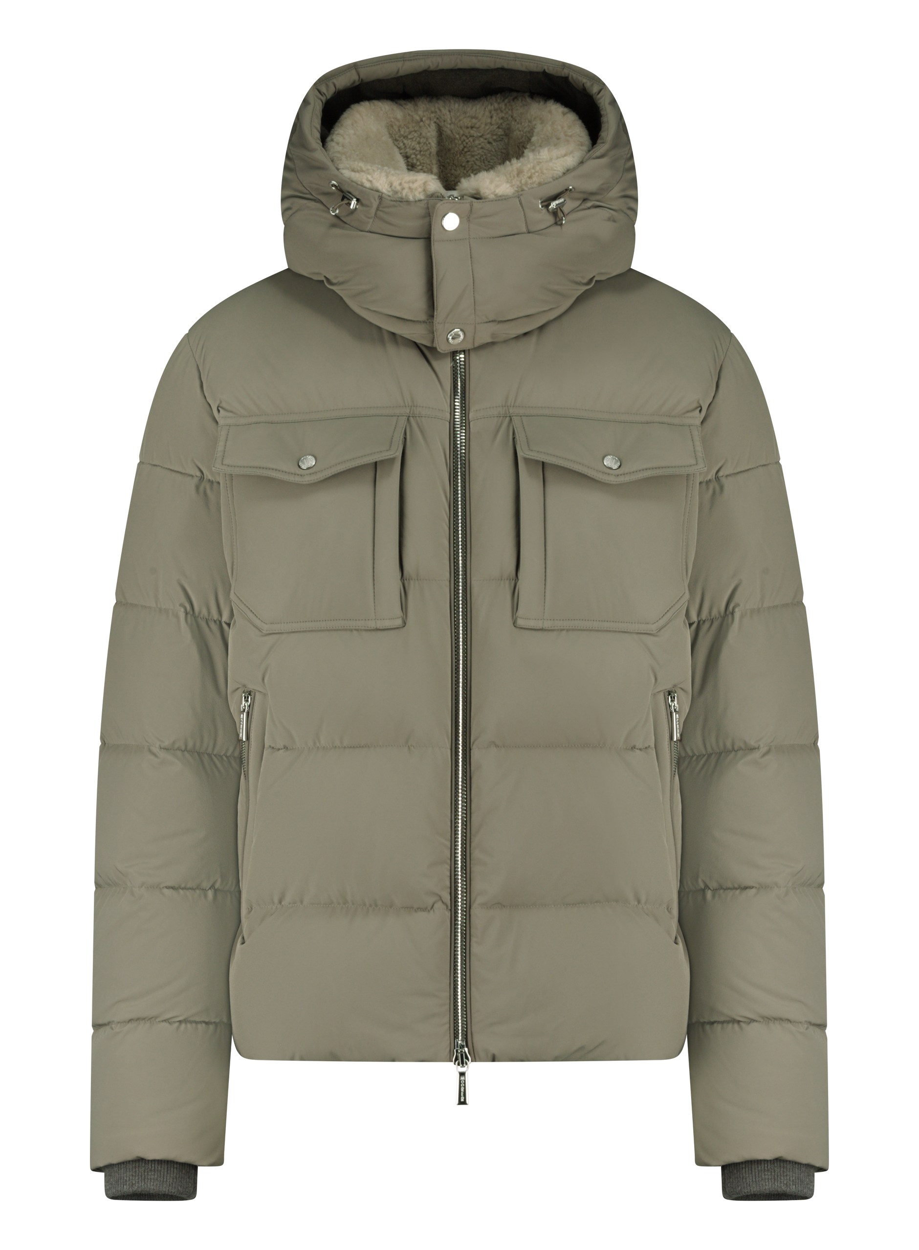 Gewatteerde donsjas met capuchon | TAUPE