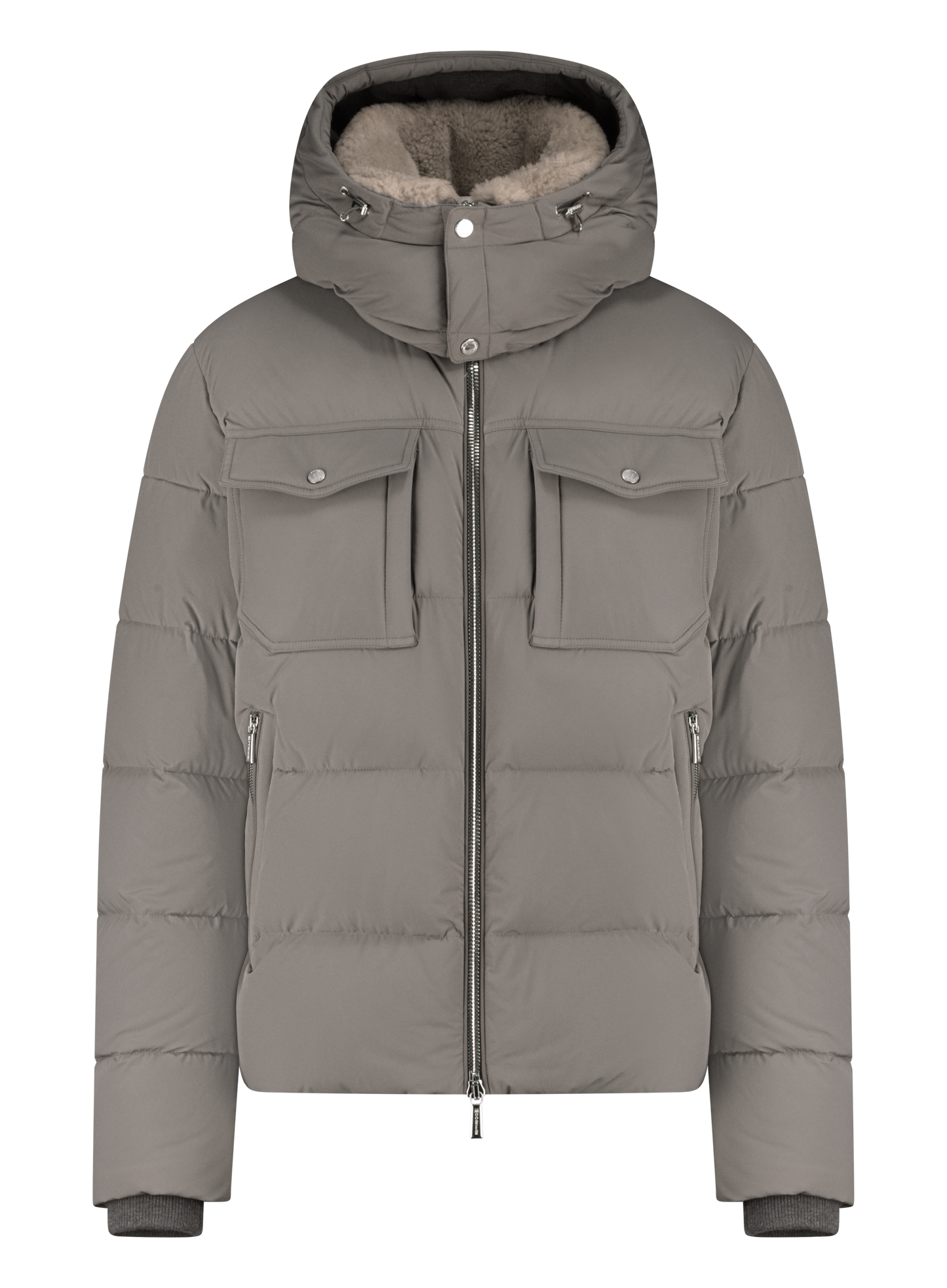 Gewatteerde donsjas met capuchon | TAUPE