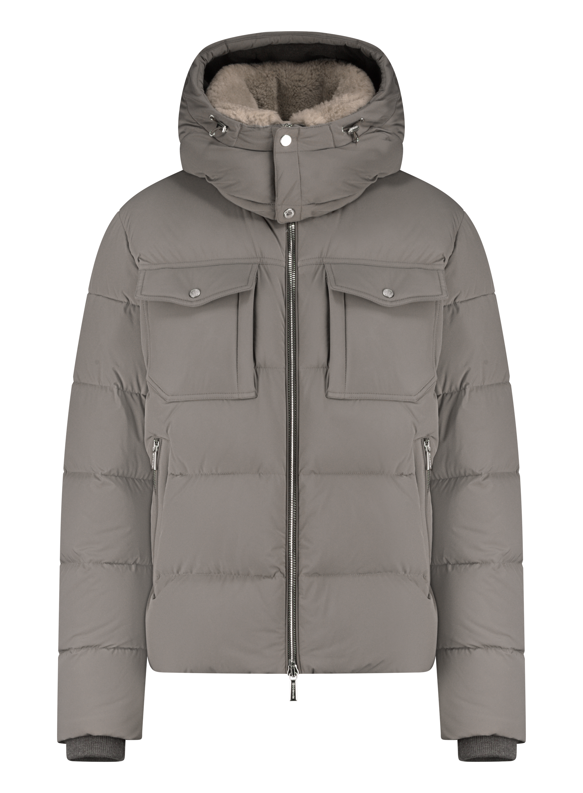 Gewatteerde donsjas met capuchon | TAUPE