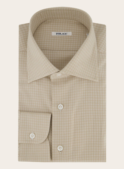 Gabriel pied-de-poule shirt van katoen | Beige