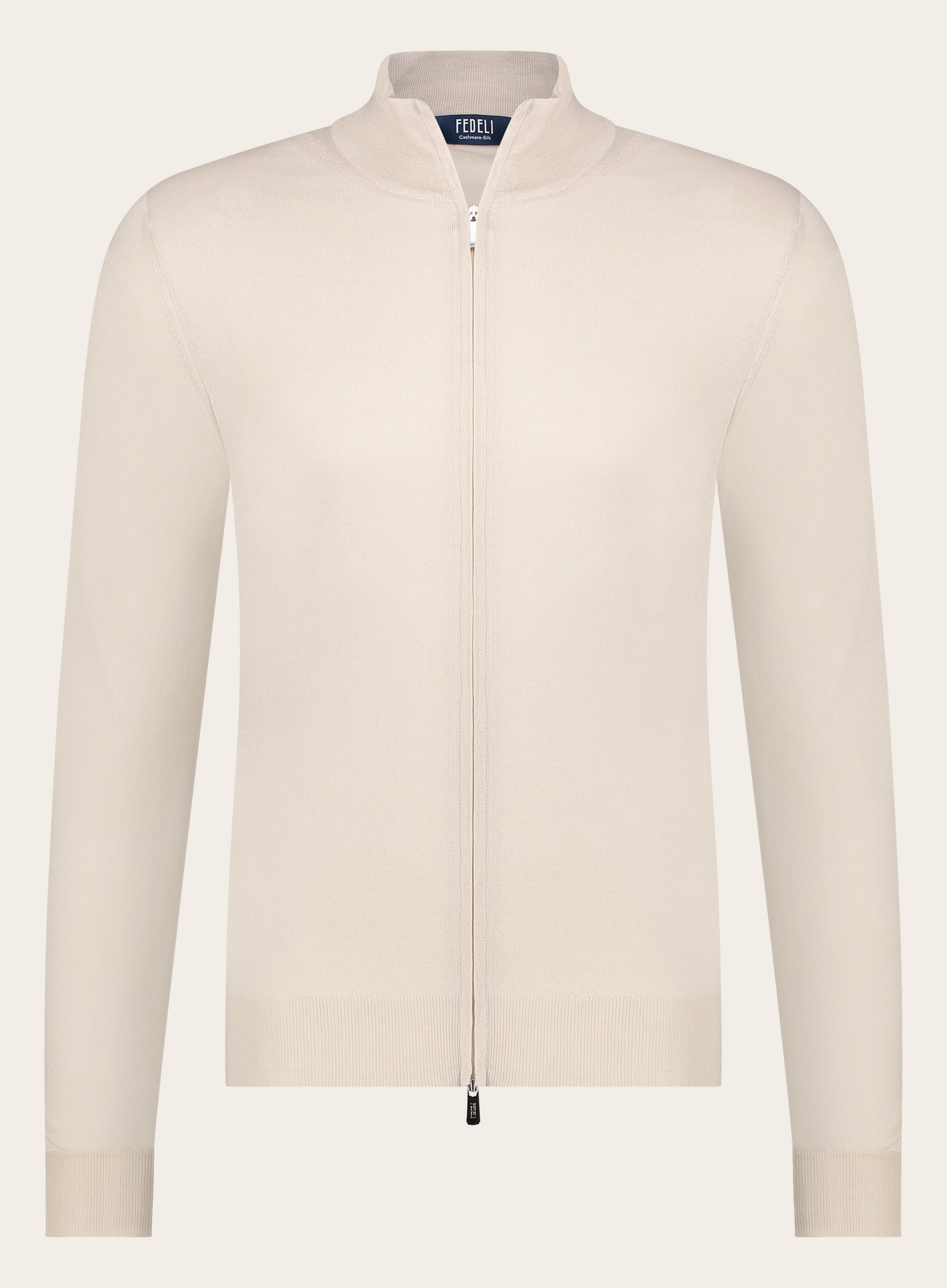 Slim-fit ritsvest van cashmere en zijde | L.BEIGE