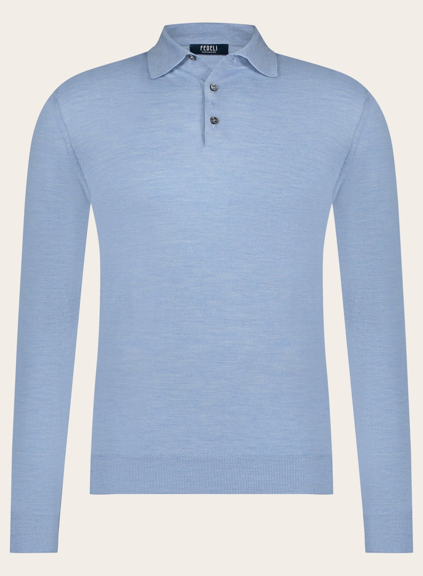 Poloshirt van cashmere en zijde | L.Blauw