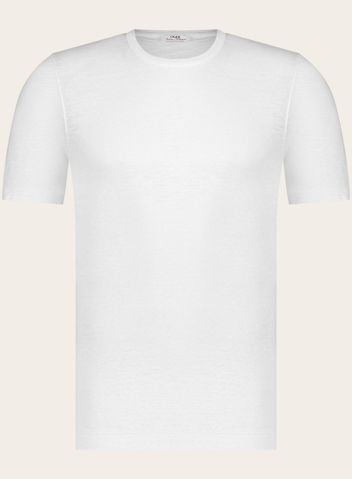 Slim-fit linnen T-shirt | Wit