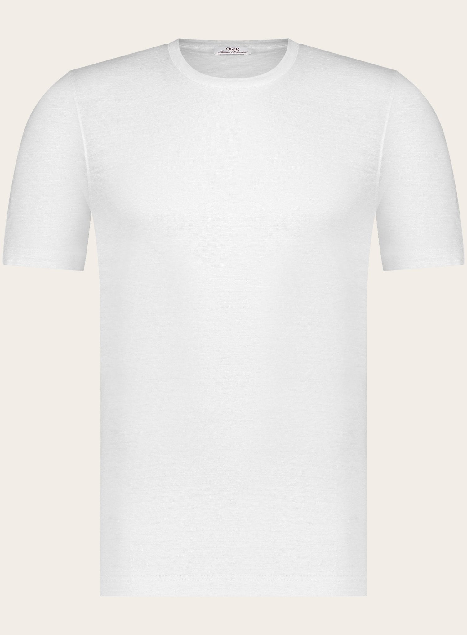 Slim-fit linnen T-shirt | Wit