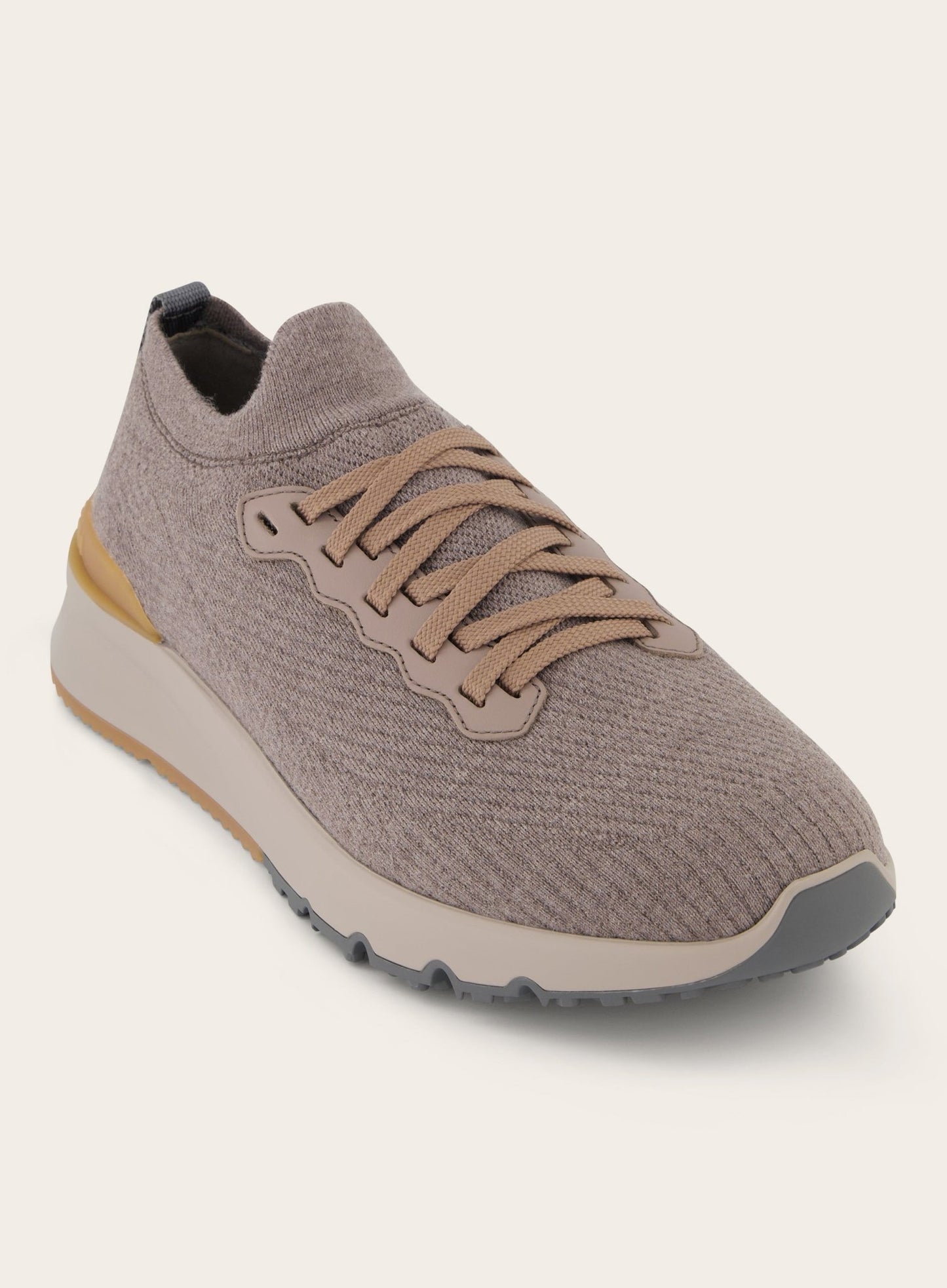 Knitted low-top sneakers van wol | TAUPE