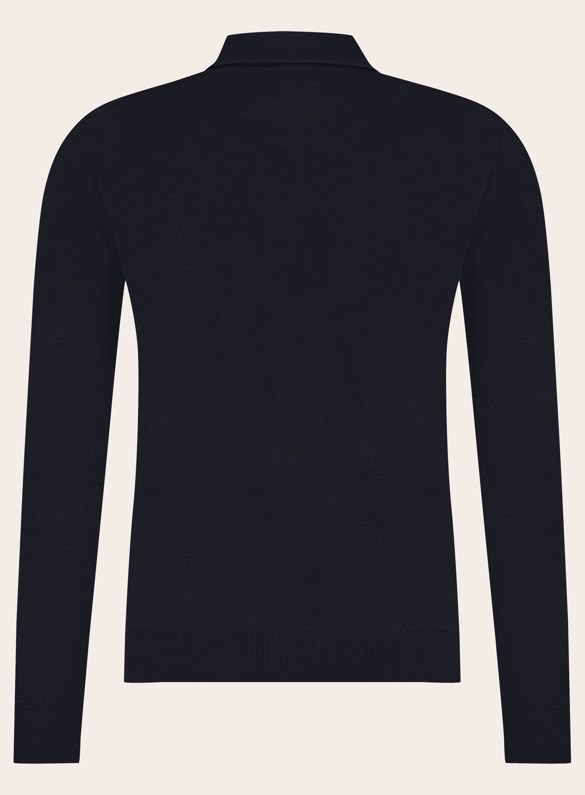 Poloshirt van cashmere en zijde | BLUE NAVY