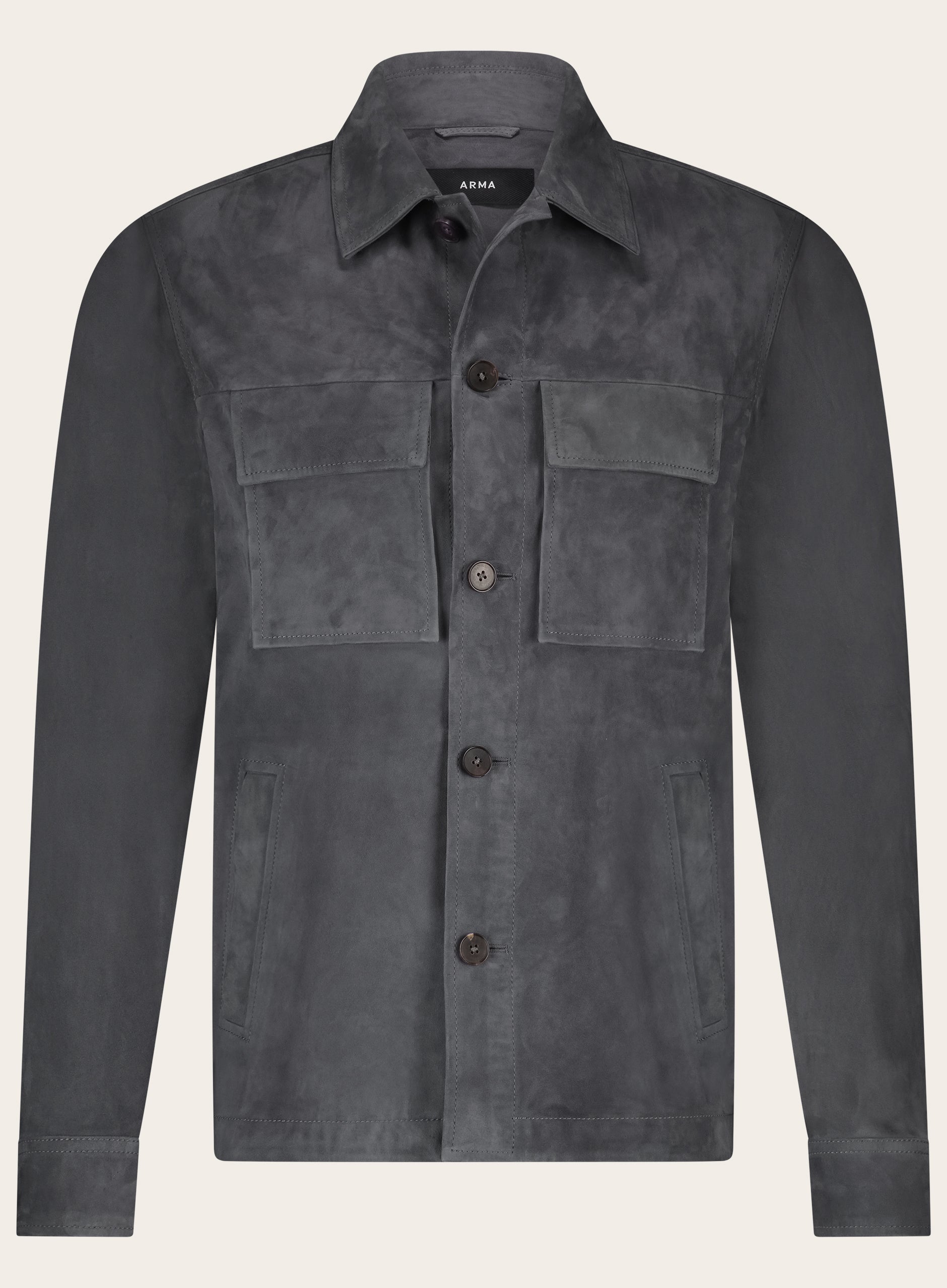 MEX overshirt van suède | WARM GREY