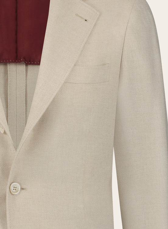 Slim-fit jasje van cashmere | Beige