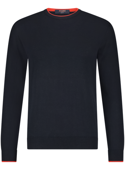 Crewneck van katoen en zijde | BLUE NAVY