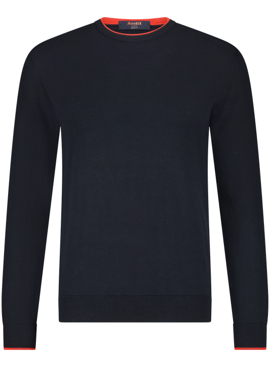 Crewneck van katoen en zijde | BLUE NAVY
