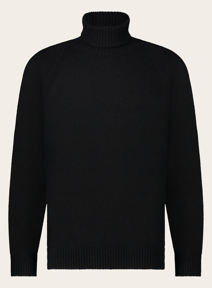 Regular-fit rollneck coltrui van cashmere | Zwart