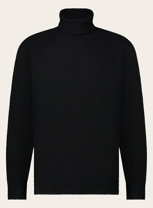 Regular-fit rollneck coltrui van cashmere | Zwart