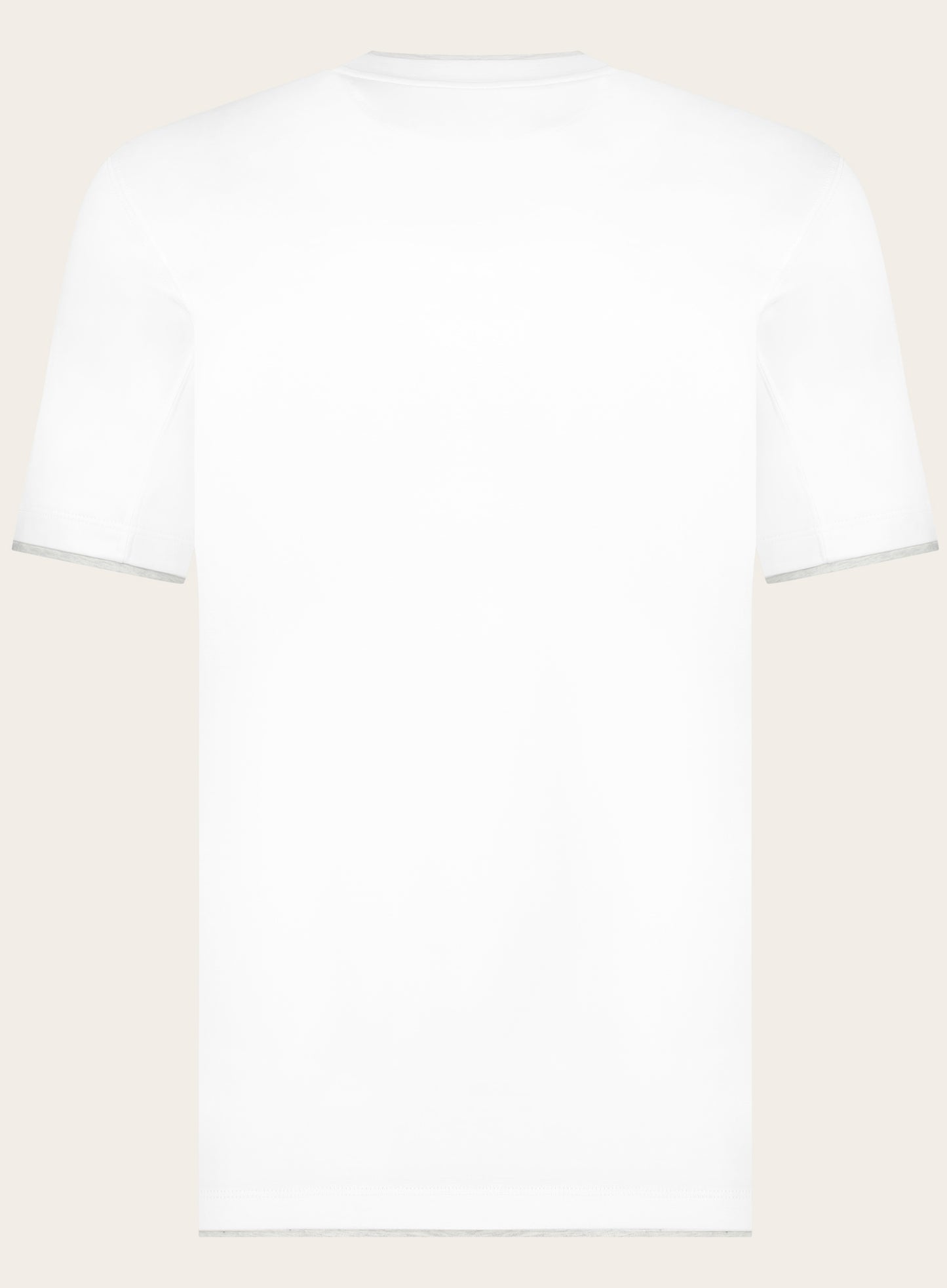 Slim-fit faux-layer t-shirt van jersey katoen | Wit