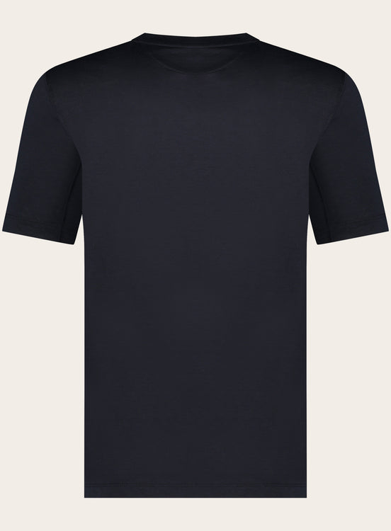 Slim-fit T-shirt van zijde en katoen jersey | BLUE NAVY