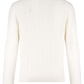 Kabelgebreide polo van wol en cashmere | Wit