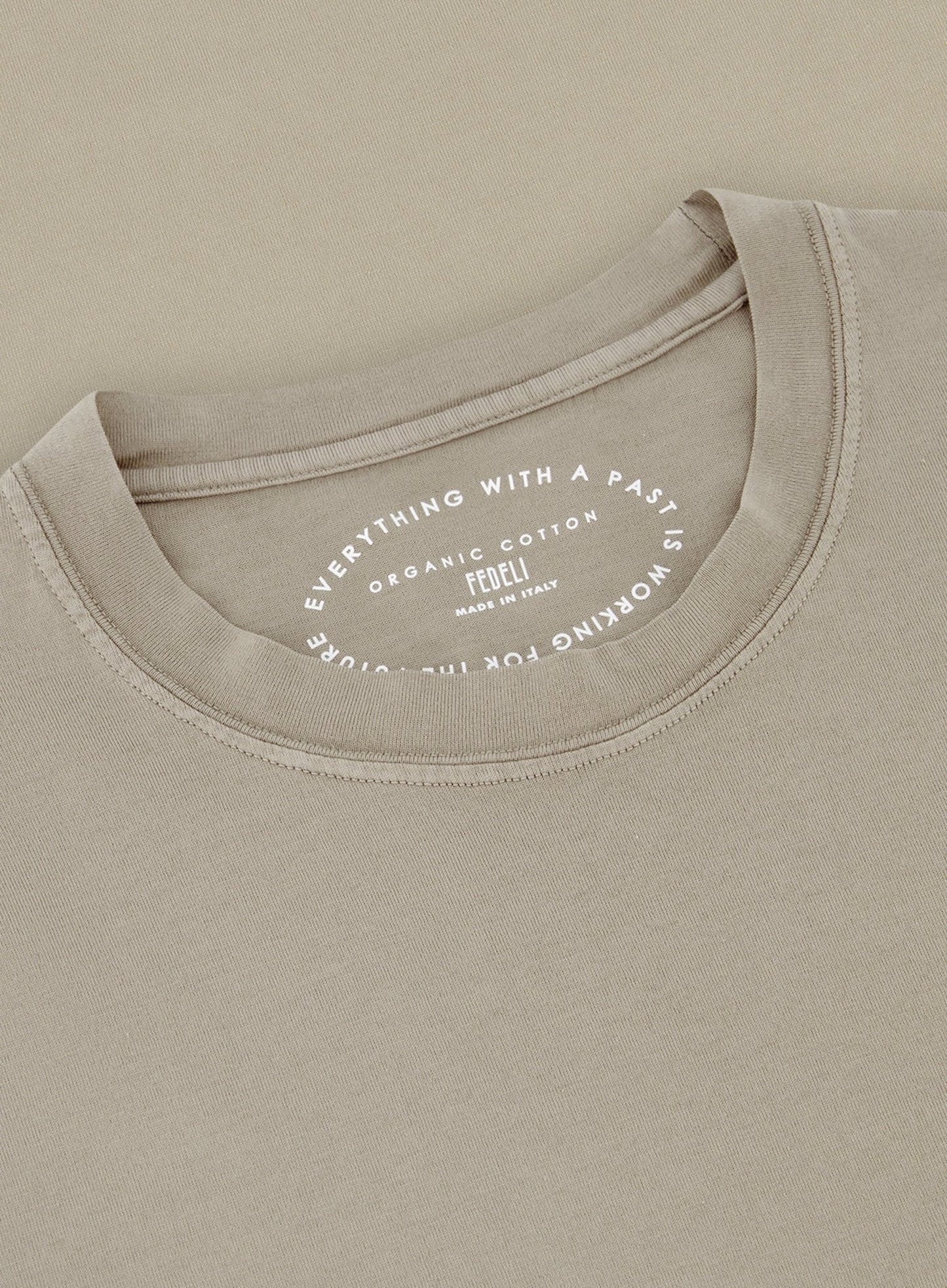 Crewneck T-shirt van katoen | TAUPE