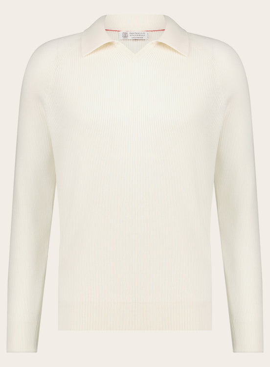Slim-fit gebreide trui met polokraag van cashmere | ROOM-WIT
