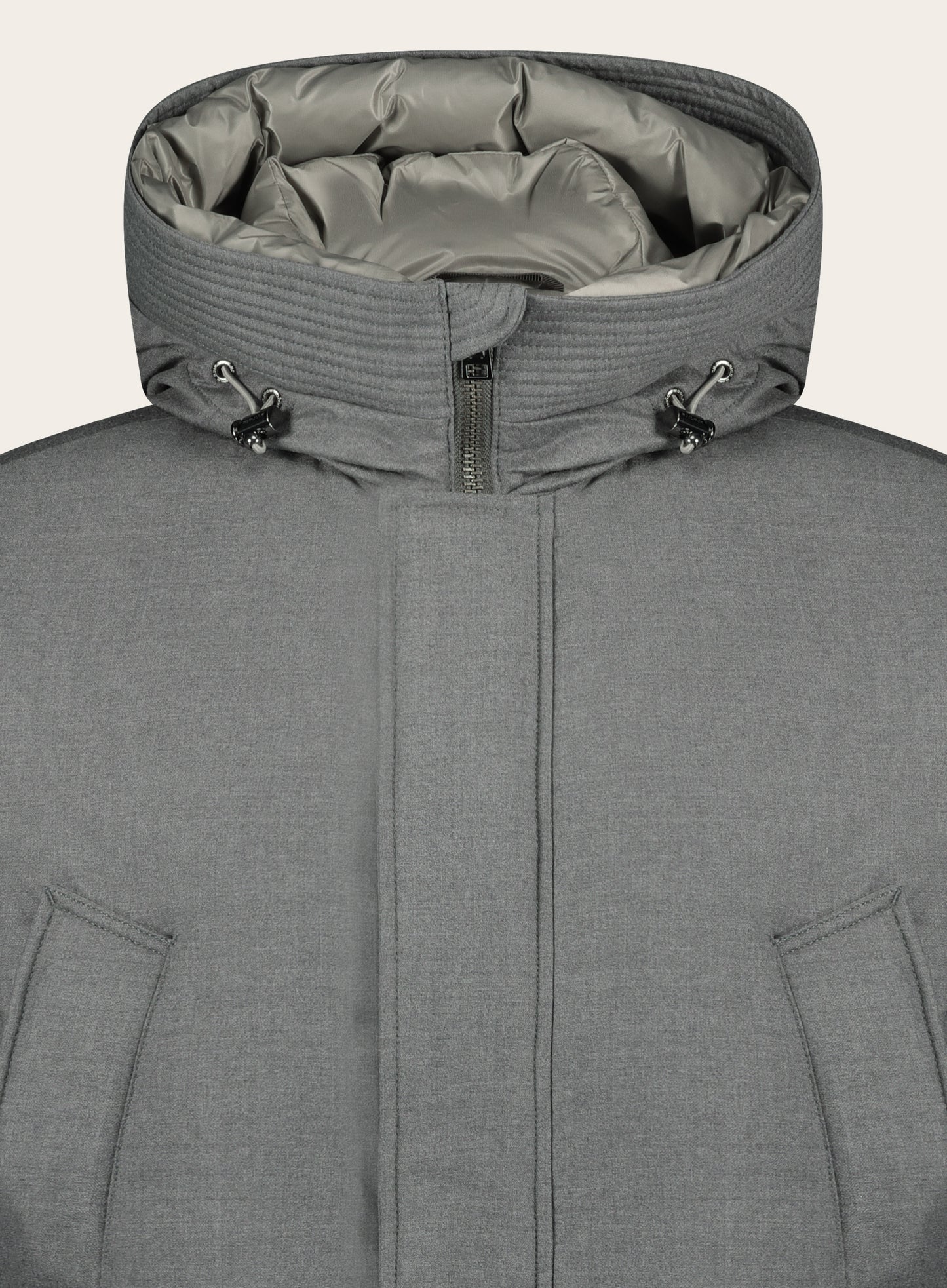 Parka van wol en zijde | TAUPE GRIJS