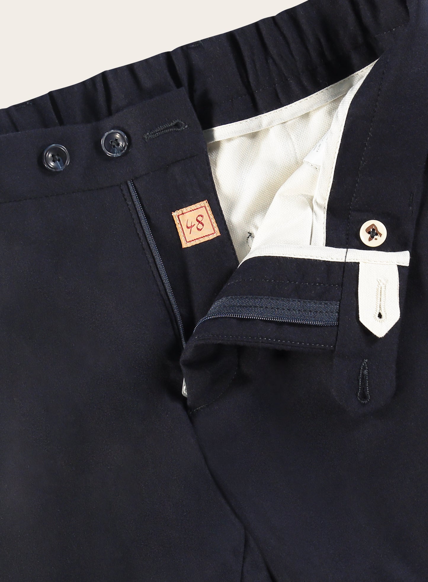 Regular-fit flanel pantalon van flanel | BLUE NAVY
