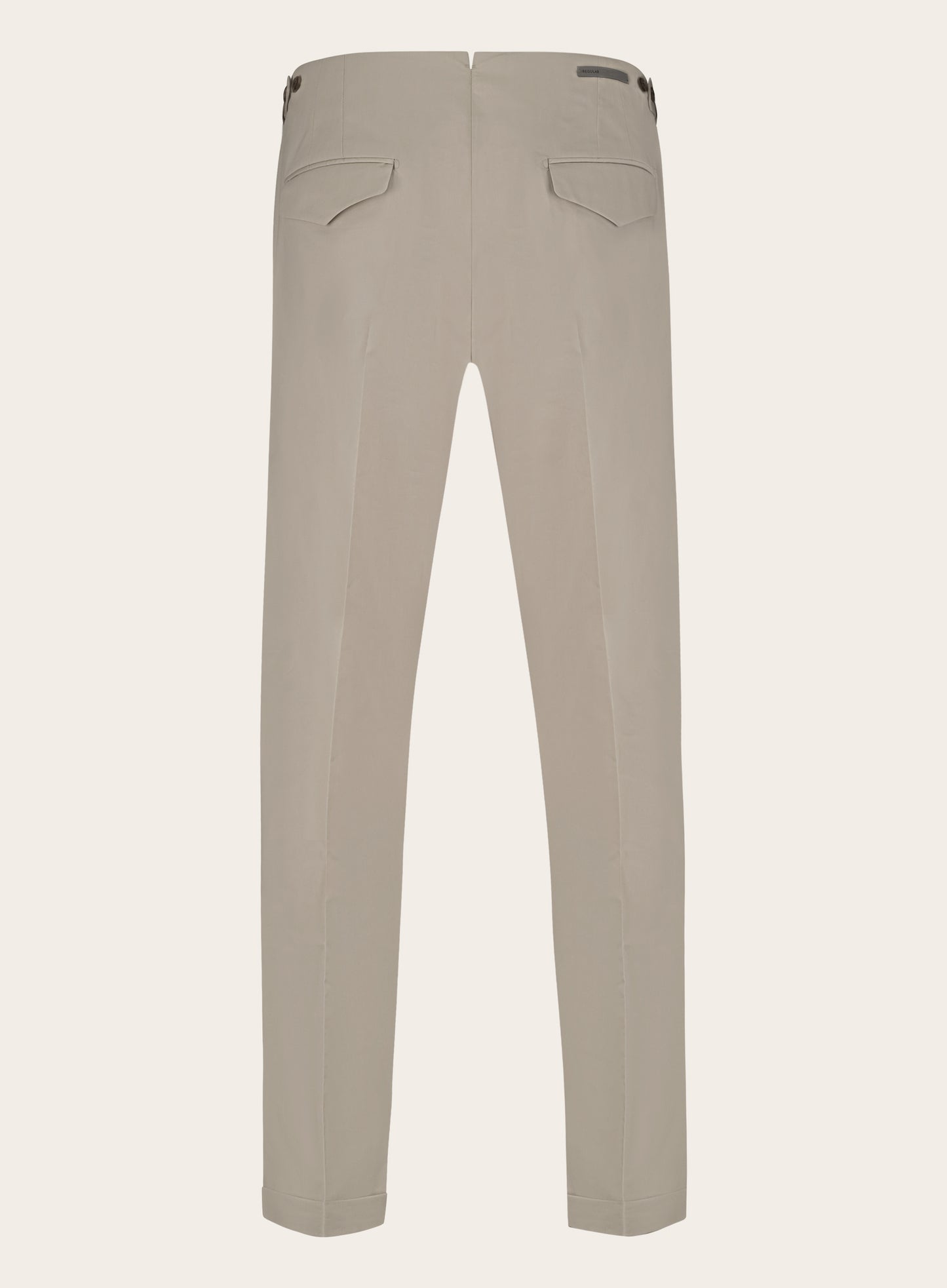 Stretch bandplooi pantalon van katoen | TAUPE BEIGE