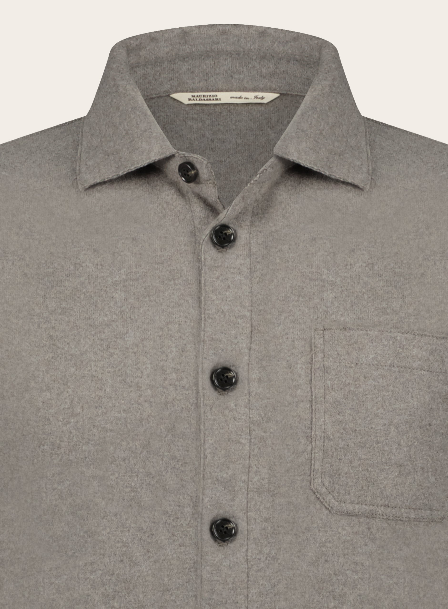 Regular-fit overshirt van cashmere | LICHT TAUPE